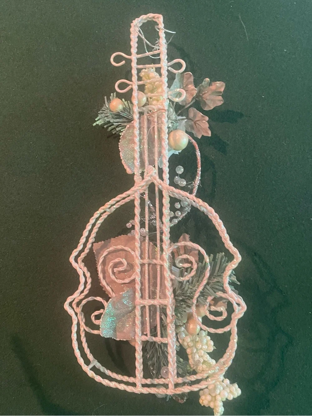 Floral Violin Xmas Decorations